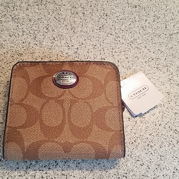 Coach Handbags - Coach wallet, khaki/plum